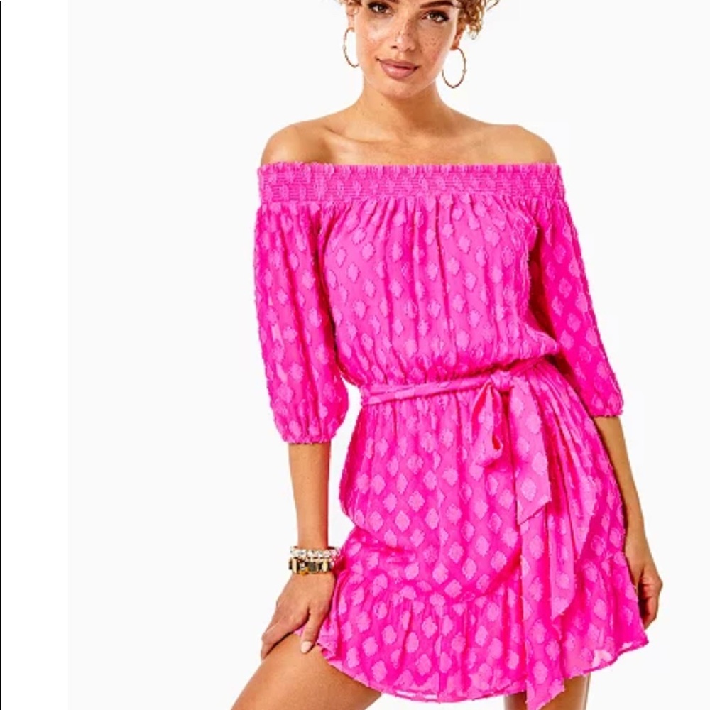 Lilly Pulitzer Pink Off-Shoulder Romper